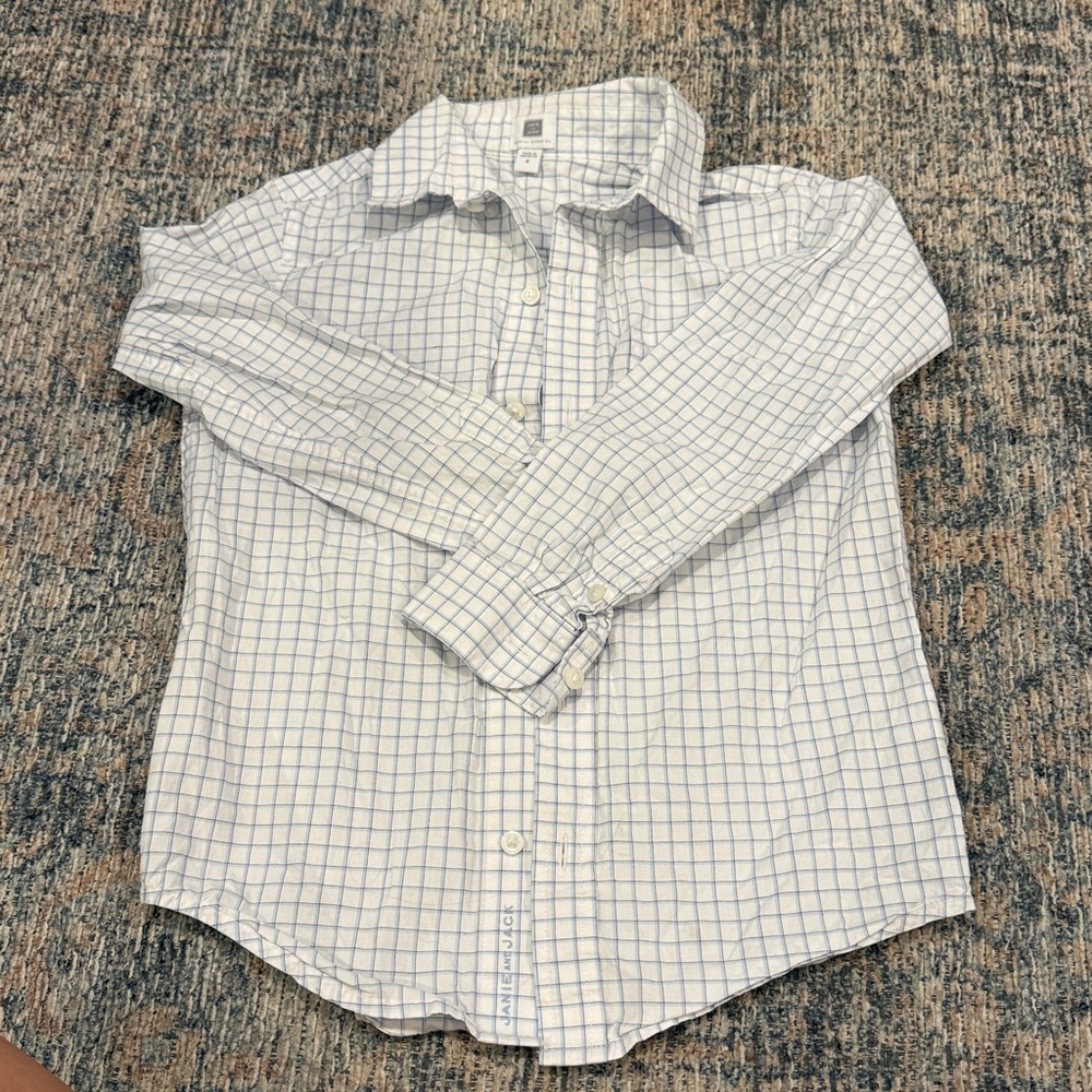 Janie and Jack blue striped button down size 6